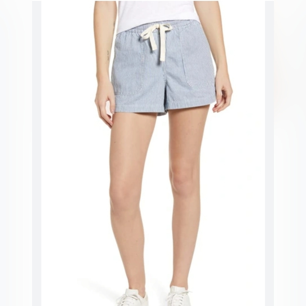 J. Crew Point Sur Seaside Blue Stripe Drawstring Women’s Shorts Coastal XXS